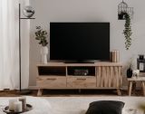 TV-Lowboard Douro in Schweden Eiche mit 3D-Reliefoptik TV Unterteil 140 x 50 cm