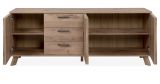 Sideboard Douro in Schweden Eiche mit 3D-Reliefoptik Wohn- und Esszimmer Kommode 175 x 68 cm