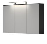 Badezimmer Spiegelschrank Synnax in grau Badschrank 3-trig 120 cm