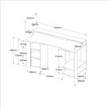 Parisot Kinder- und Jugendzimmer Set 3-teilig Fabric22 in Esche grau und schwarz mit Gamingtisch