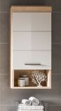 Badezimmer Hngeschrank Mambo in wei Hochglanz und Sonoma Eiche Badschrank hngend 37 x 79 cm