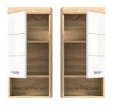 Badezimmer Hngeschrank Mambo in wei Hochglanz und Sonoma Eiche Badschrank hngend 37 x 79 cm