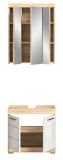 Badmbel Set 2-teilig Mambo in wei Hochglanz und Sonoma Eiche Badkombination 60 x 191 cm