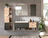 Badmbel Set Oderzo 5-teilig Eiche und grau Komplett-Set mit Waschbecken, Soft-Close