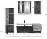 Badmbel Set Oderzo 5-teilig Eiche und grau Komplett-Set mit Waschbecken, Soft-Close