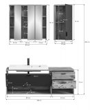 Badmbel Set mit Waschbecken Oderzo in Eiche und grau mit Waschbecken, Soft-Close