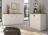 Sideboard Michigan in wei matt und Viking Eiche Kommode 159 x 88 cm, Soft-Close