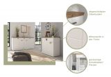 Sideboard Michigan in wei matt und Viking Eiche Kommode 159 x 88 cm, Soft-Close