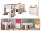 Parisot Kinder- und Jugendzimmer Pirouette16 in wei, Set mit Hochbett und Kommode