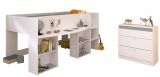 Parisot Kinder- und Jugendzimmer Pirouette16 in wei, Set mit Hochbett und Kommode