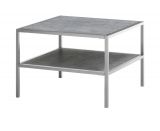 Couchtisch Orinoco in Glas mit Keramik-Optik grau und Edelstahl Beistelltisch quadratisch 64 x 64 cm
