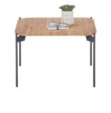 Couchtisch Alto in Eiche massiv gelt Beistelltisch mit Metallgestell quadratisch 60 x 60 cm