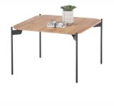 Couchtisch Alto in Eiche massiv gelt Beistelltisch mit Metallgestell quadratisch 60 x 60 cm