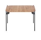 Couchtisch Alto in Eiche massiv gelt Beistelltisch mit Metallgestell quadratisch 60 x 60 cm