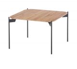 Couchtisch Alto in Eiche massiv gelt Beistelltisch mit Metallgestell quadratisch 60 x 60 cm