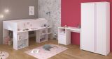 Parisot Kinder- und Jugendzimmer Pirouette13 in wei mit grau oder rosa Komplett-Set 3-teilig