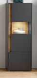 Aktenschrank Center in grau matt und Wotan Eiche Vitrine fr Homeoffice und Bro 50 x 158 cm