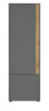 Aktenschrank Center in grau matt und Wotan Eiche Stauraumschrank fr Homeoffice und Bro 50 x 158 cm