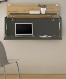 Sekretr Center in grau matt und Wotan Eiche Wandsekretr fr Homeoffice und Bro 100 cm