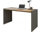 Schreibtisch Center in grau matt und Wotan Eiche Laptoptisch fr Homeoffice und Bro 143 x 62 cm