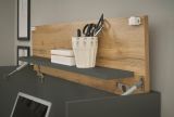 Brombel Set Center in grau matt und Wotan Eiche Broschrank und Sekretr hngend fr Homeoffice 100 cm