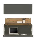 Brombel Set Center in grau matt und Wotan Eiche Broschrank und Sekretr hngend fr Homeoffice 100 cm
