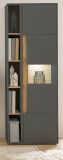 Aktenschrank Set Center in grau matt und Wotan Eiche Vitrine und Regal fr Homeoffice 70 x 200 cm