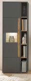 Aktenschrank Set Center in grau matt und Wotan Eiche Vitrine und Regal fr Homeoffice 70 x 200 cm
