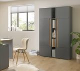 Aktenschrank Set Center in grau mit Wotan Eiche 2x Schrank mit Regal fr Bro und Homeoffice 120 x 200 cm