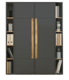 Aktenschrank Set Center in grau mit Wotan Eiche 2x Schrank und 2x Regal Bro und Homeoffice 140 x 200 cm