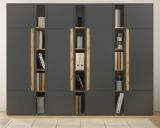 Aktenschrank Set Center in grau mit Wotan Eiche 4x Schrank und 3x Regal Bro Homeoffice 260 cm