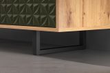 TV-Lowboard Sentra in grn matt mit 3-D Struktur und Eiche Artisan TV-Unterteil 184 cm