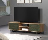 TV-Lowboard Sentra in grn matt mit 3-D Struktur und Eiche Artisan TV-Unterteil 184 cm