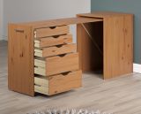 Schreibtisch Volterra in Kiefer Massivholz honigfarben lackiert Kommode ausziehbar zum Laptoptisch fr Homeoffice 57 - 163 cm