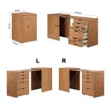 Schreibtisch Volterra in Kiefer Massivholz honigfarben lackiert Kommode ausziehbar zum Laptoptisch fr Homeoffice 57 - 163 cm