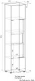 Aktenschrank Center in wei und Wotan Eiche Vitrine fr Homeoffice und Bro 50 x 200 cm