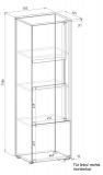 Aktenschrank Center in wei und Wotan Eiche Vitrine fr Homeoffice und Bro 50 x 158 cm