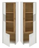 Aktenschrank Center in wei und Wotan Eiche Vitrine fr Homeoffice und Bro 50 x 158 cm
