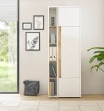 Aktenregal Center in wei und Wotan Eiche Standregal fr Homeoffice und Bro 20 x 200 cm