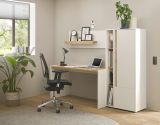 Aktenregal Center in wei und Wotan Eiche Standregal fr Homeoffice und Bro 20 x 158 cm