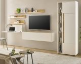 Broregal Center in Wotan Eiche und wei Wandregal fr Homeoffice und Bro 100 cm