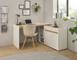 Bro Kommode Center in wei und Wotan Eiche Broschrank fr Homeoffice und Bro 80 x 70 cm