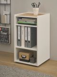 Aktenregal Center in wei und Wotan Eiche Standregal fr Homeoffice und Bro 40 x 70 cm