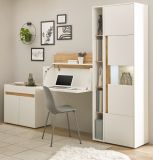 Aktenschrank Set Center in wei und Wotan Eiche Vitrine und Regal fr Homeoffice 70 x 200 cm