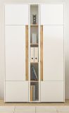 Aktenschrank Set Center in wei und Wotan Eiche 2 x Stauraumschrank und Regal fr Homeoffice 120 x 200 cm