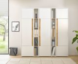 Aktenschrank Set Center in wei und Wotan Eiche 3 x Stauraumschrank und 2 x Regal fr Homeoffice 190 x 200 cm