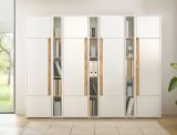 Aktenschrank Set Center in wei und Wotan Eiche 4 x Stauraumschrank und 3 x Regal fr Homeoffice 260 cm