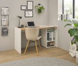 Brombel Set Center in wei und Wotan Eiche mit Schreibtisch und Aktenregal fr Homeoffice