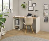 Brombel Set Center in wei und Wotan Eiche mit Schreibtisch und Aktenregal fr Homeoffice