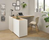 Brombel Set Center in wei und Wotan Eiche mit Schreibtisch, Kommode und Aktenregal fr Homeoffice